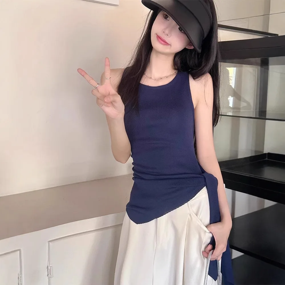 Women Knitted Tank Tops Summer Sleeveless