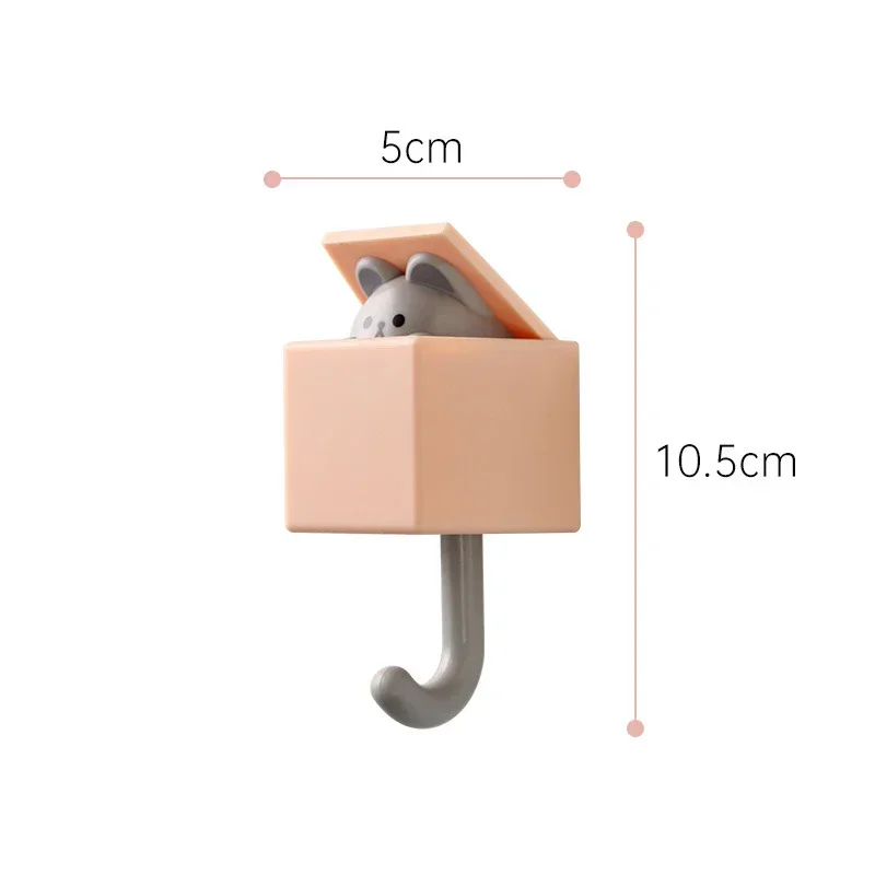 1-10PC Cartoon Cat Hook Self Adhesive Dormitory Bedroom Door Hanger Hook Key Umbrella Towel Cap Coat Rack Wall Animal Decor Rack 6