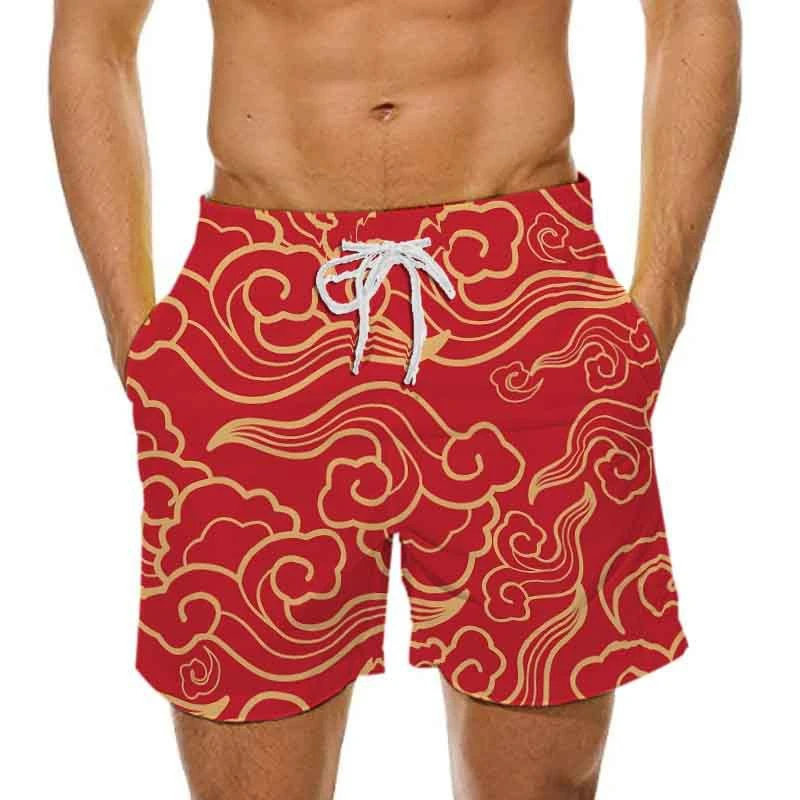 Man's Beach Shorts Swim Sportswear Boardshorts Wave 3D Print Fitness Short Pants Male Oversized Gym Trunks Surf Board Swimsuit 6