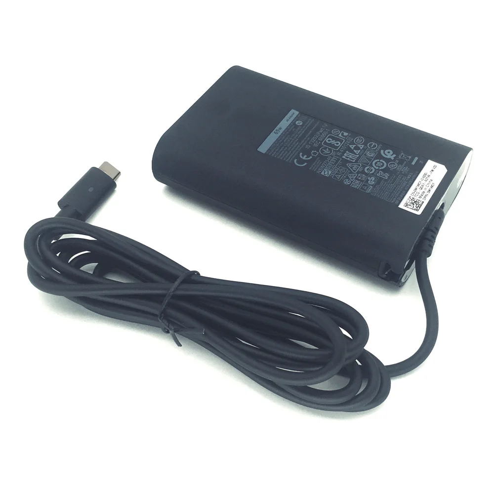 65W USB-C AC 어댑터 20V 3.25A 델 인스피론 16 14 13 7620 2 in 1 7425 노트북 충전기 전원 코드