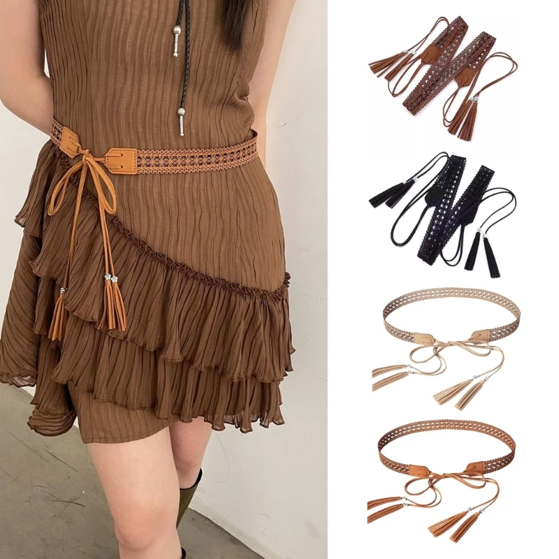

Cowgirl Waist Chain Casual Tie Belt Vintage Waist Ceinture Lady Cowgirl Belt