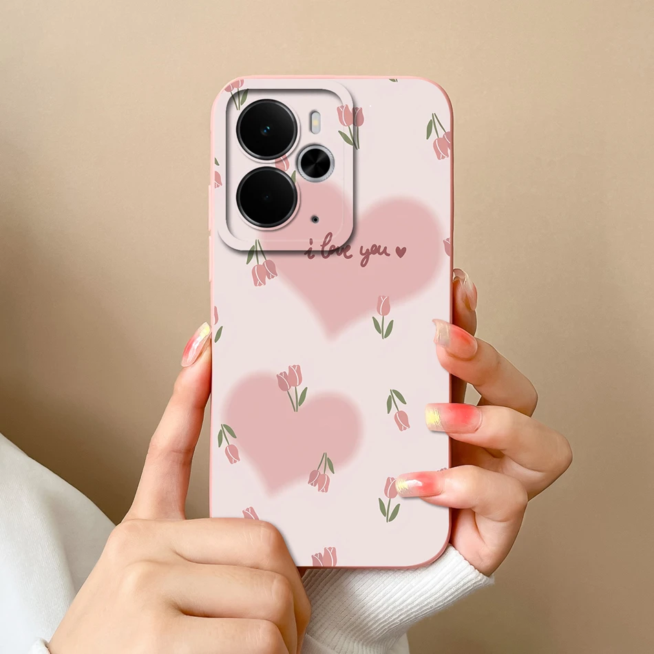 Elegant Rose Silicone Protective Phone Case - Soft Liquid Silicone Cover with Full Camera Protection, Realme 14T