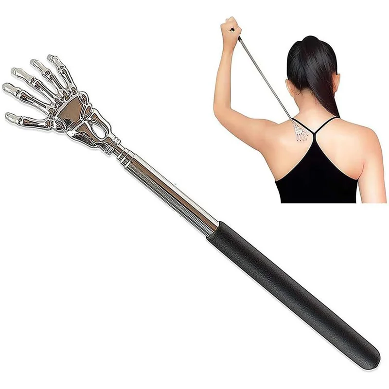Skull Palm Telescopic Back Scratcher Hand Massager backslap with Rubber thumbnail 3
