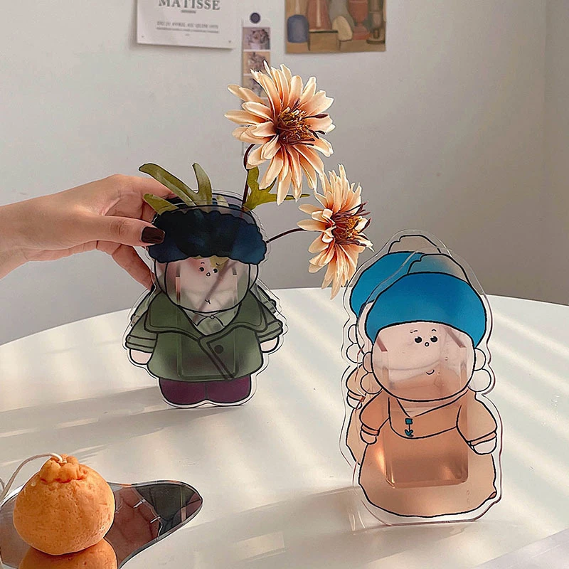

Nordic Cartoon Vertical Big Artist Cute Decoration Desk Creative Pen Holder Makeup Brush Storage Rack Vase Decoration Party Gift