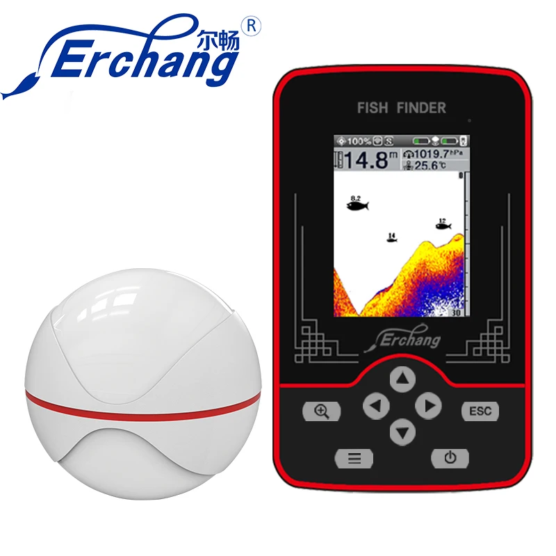 Fish Finder Erchang F13 Wireless Sonar For Fishing 60m/200ft Water Depth kayak Rechargable Portable Echo-Sounder