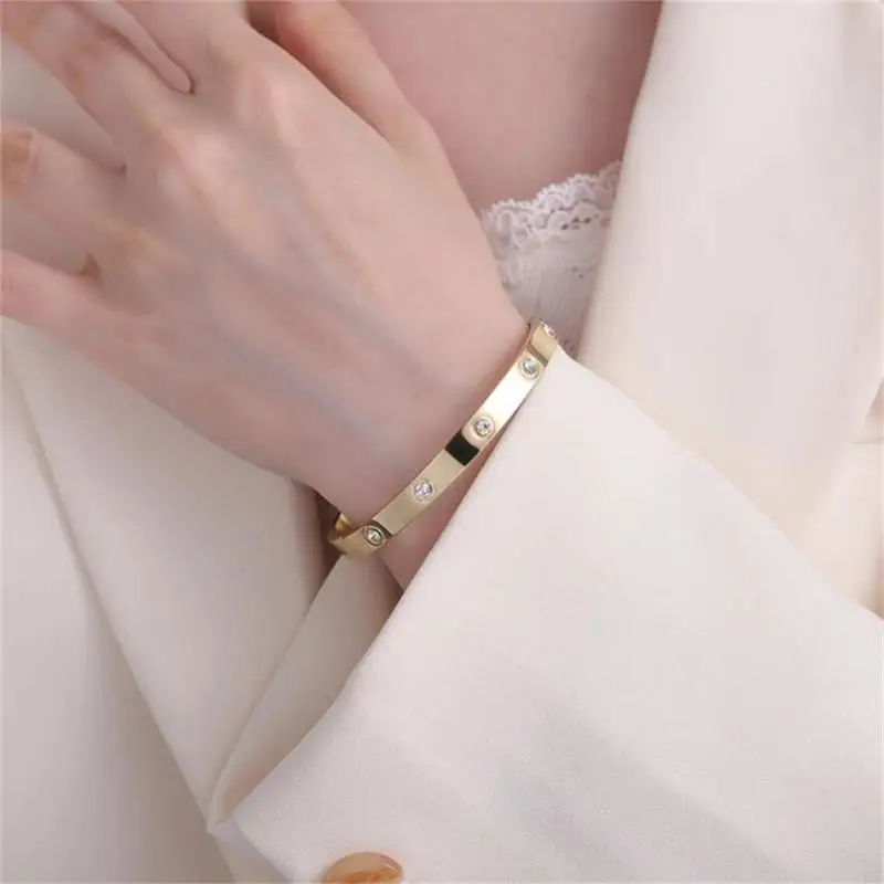 Bangle Bracelet Stainless Steel Bracelet 316L Cross Design Bracelets Bangle Gold Color Waterproof Stainless Steel Luxury Brand Bangles For Women Gift