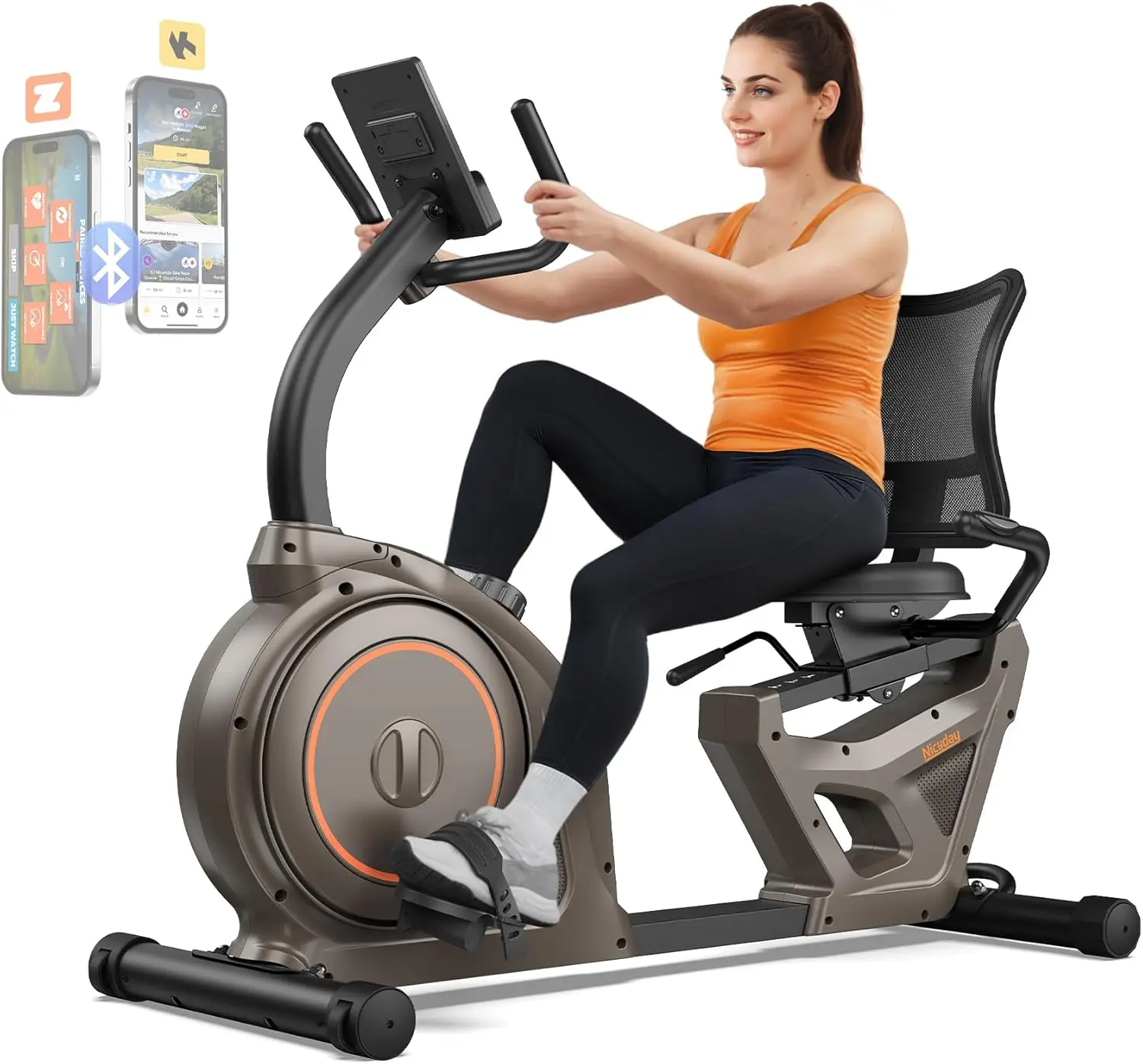 Recumbent Exercise Bike, Bike for Home, Stationary Bike 400LBS Weight Capacity, Magnetic