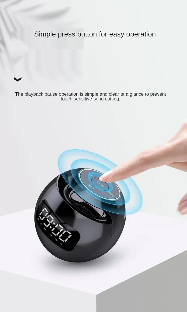 G90 Colorful Mini Bluetooth Speaker With Digital Alarm Clock