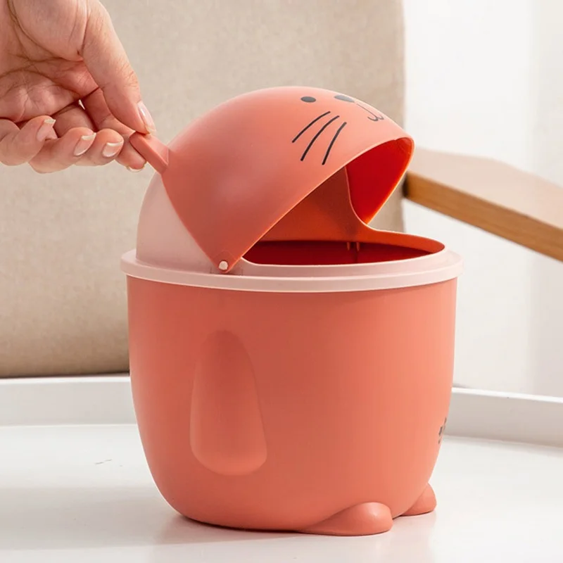 2 Pièces Poubelle De Bureau Créative Mini Poubelle En Plastique