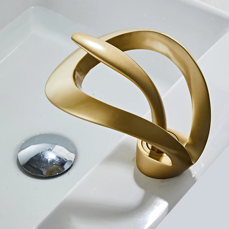 Golden/White/Black/Grey Bathroom Basin Faucet Brass Creative Sink Mixer Tap Hot & Cold Waterfall Basin basin faucet bathroom faucet
