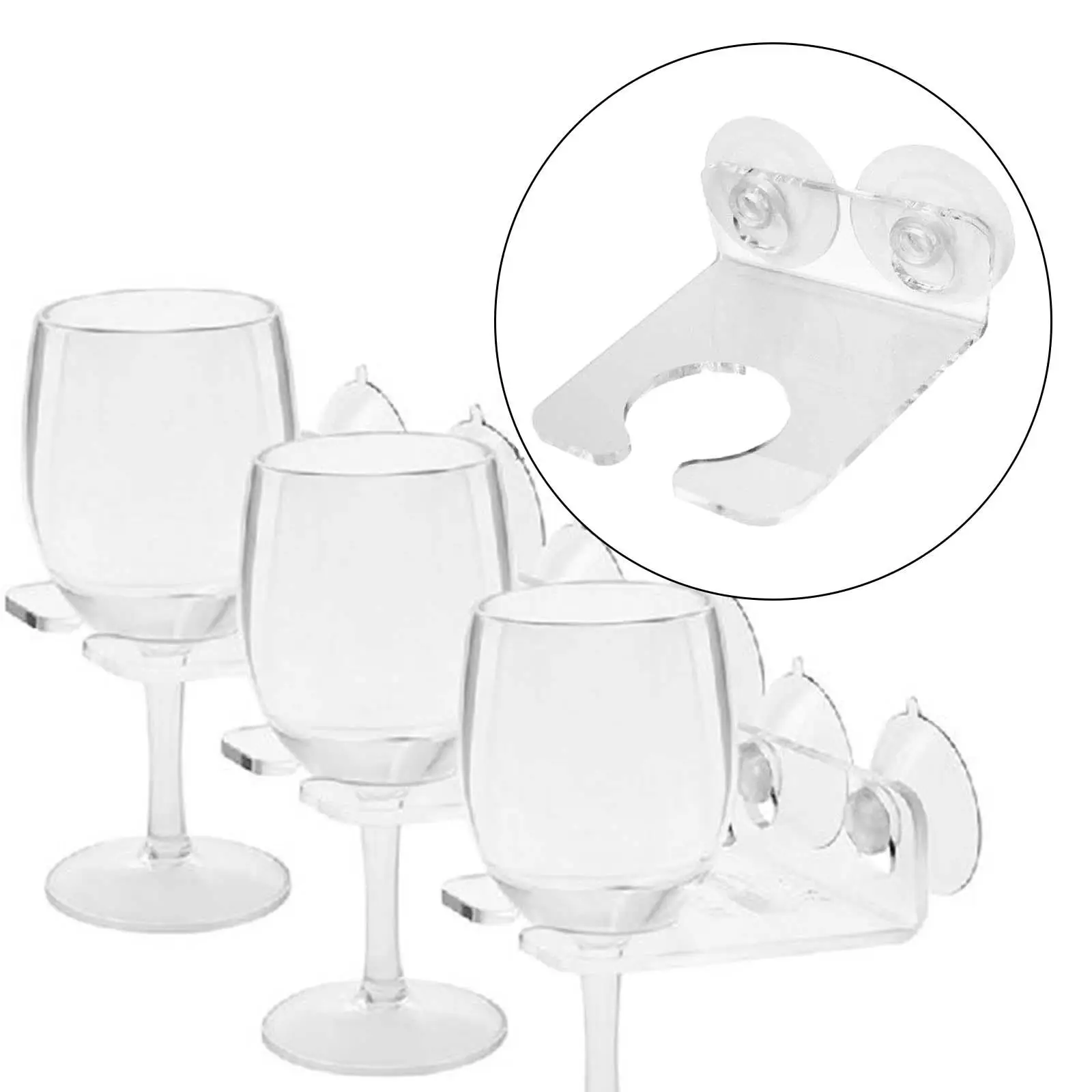 Wall Mounted Suction Wine Glass Holder Decoration for Pub Shower Glassware