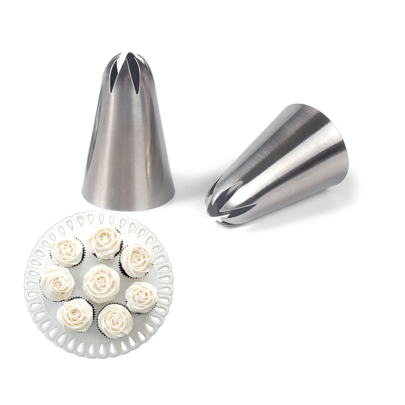 Stainless Steel Pastry Nozzle Icing Piping Nozzle Baking Pastry Tips Cupcake Cake Decorating Tools # 2D Baking Accessories 1PCS cake decorating tip set,baking supplies,cake icing nozzles,baking nozzle set,cake decorating nozzle set