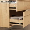 24" Floating Bathroom Vanity with Ceramic Integrated Sink Combo, Wall Mounted Storage Cabinet with 2 Drawers, Matte Black Faucet 5