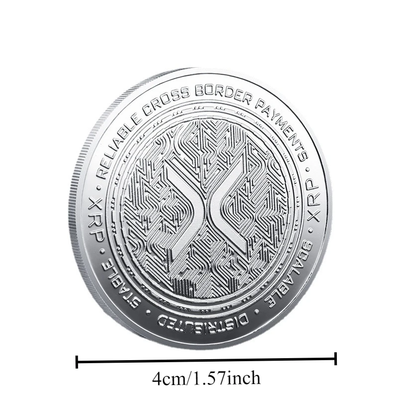 Ripple Coin XRP CRYPTO Commemorative Ripple XRP Collector's Coin New Gold Silver Plated Iron Art Collection