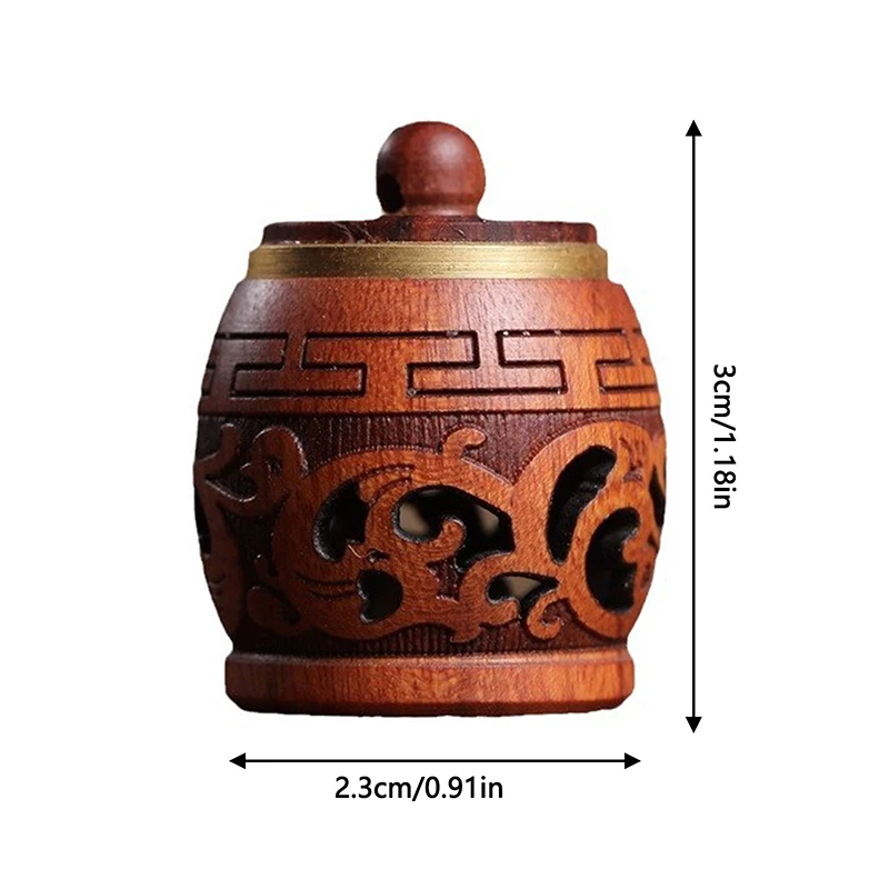 1Pc Natural Wood Lotus Shape Mini Perfume Aroma Diffuser Bottle with Expandable Sandalw... - SKU PADB1209 - UGI Packaging