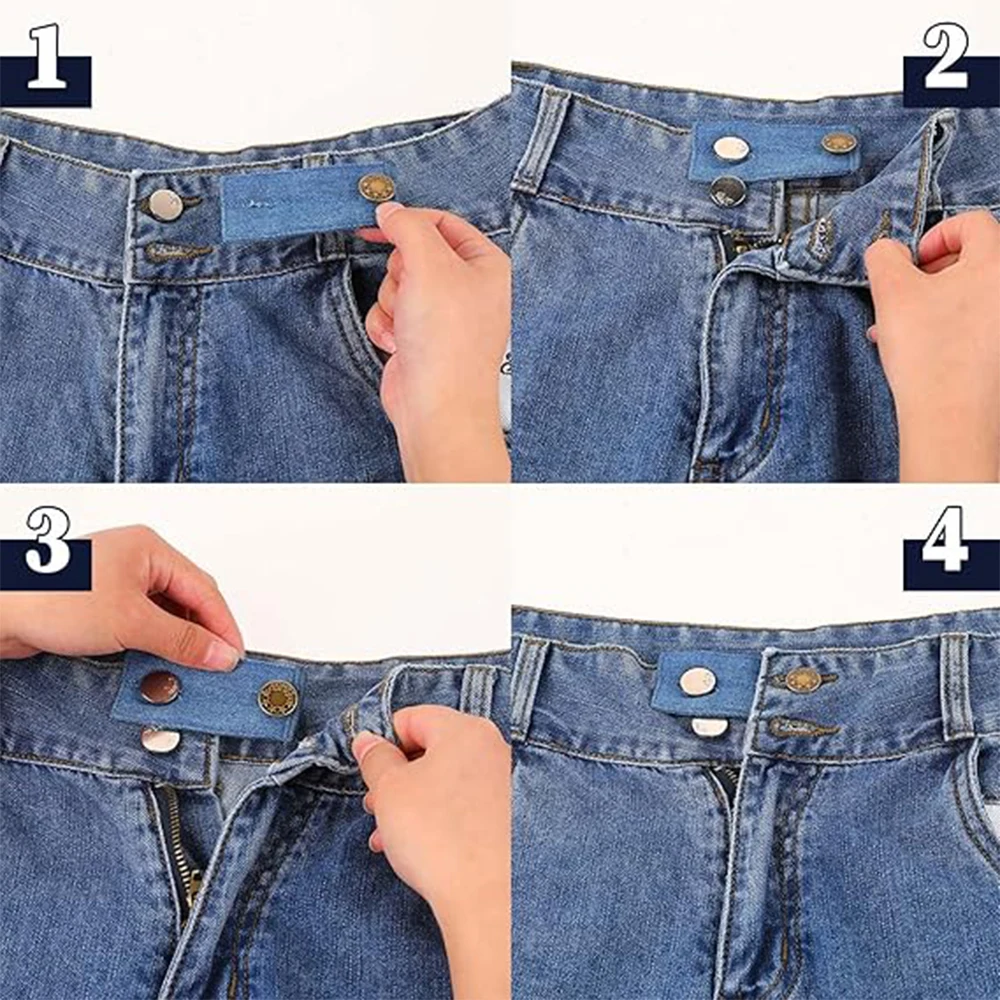 Denim Waist Extender Buttons For Pant Long Buckle Hook Stretch Adjustment Waist Buckle Extension Quilting Supplies 5