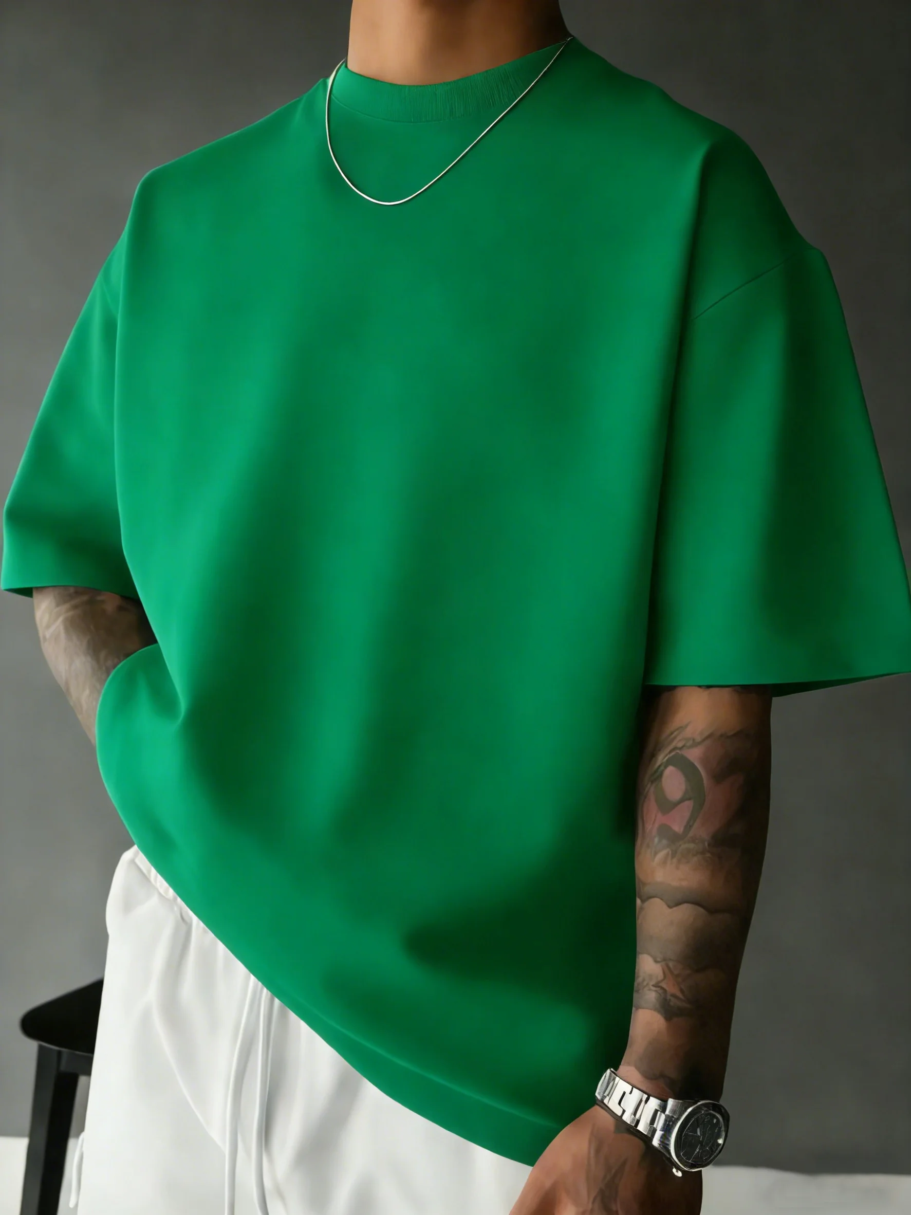 Sommer-Strand-T-Shirt aus Baumwolle mit kurzen Ärmeln für Herren, lässig, locker, kurz geschnitten, atmungsaktiv, bequem, Basic-T-Shirts, Sport, Streetwear, weich – Detail 19