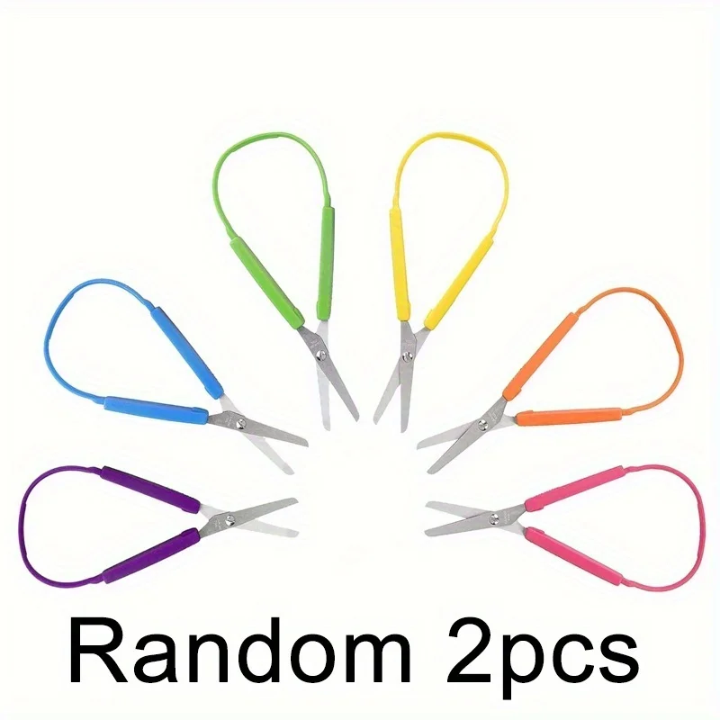 2/3개 다채로운 색상의 미니 원형 가위, 적응형 디자인, 왼쪽 및 오른쪽 지지대, 쉽게 열 수 있는 스퀴즈 핸들, 특별한 요구 사항을 충족합니다.