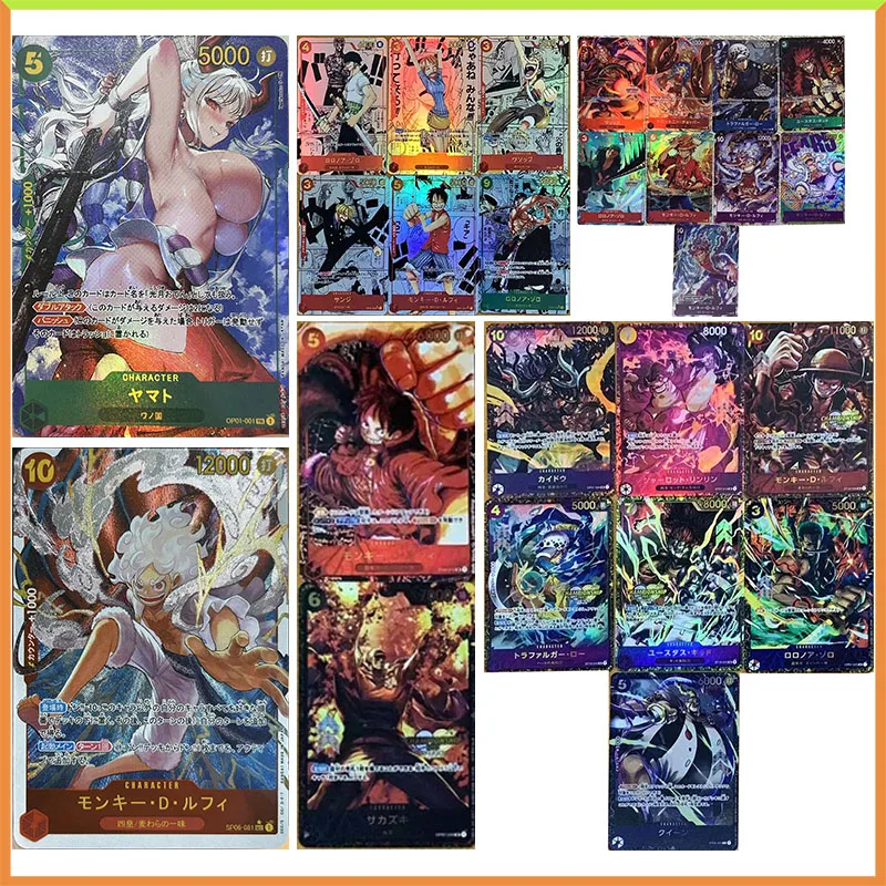 Anime One Piece Diy Acg Laser Flash Cards Yamato Zoro Nami Rufy Toys For Boys Carte Da Collezione Regalo Di Compleanno Di Natale