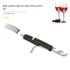 2 PCS Outdoor Camping Cutlery Stainless Steel Wire Handle Knife, Fork And Spoon 3-Piece Portable Folding Travel Dinner Knife Set 1