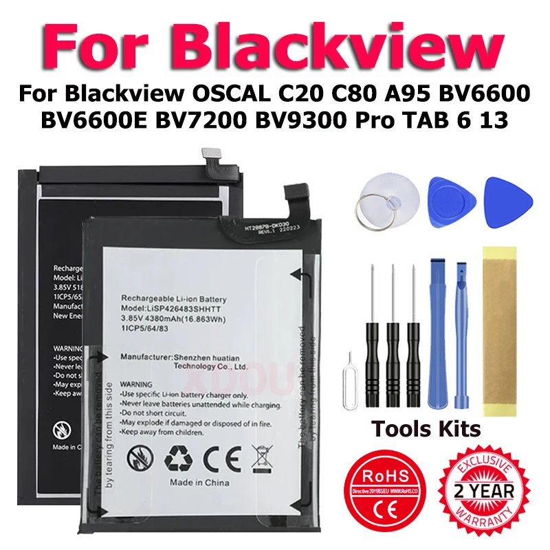 Аккумулятор LiFHPV466595P Li32A097HTT Li676281HTT BV9300 для осциллографа Blackview C20 C80 A95 BV6600 BV6600E BV7200 BV9300 Pro TAB 6 13