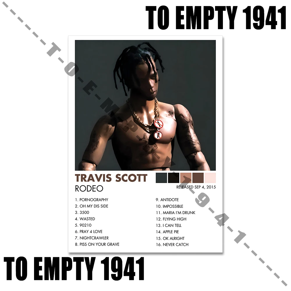 Póster de portada de álbum de música del cantante de rapero Scott, impresión en lienzo, juego de 3, póster de lienzo Hypebeast, decoración de pared para habitación del hogar con música rap