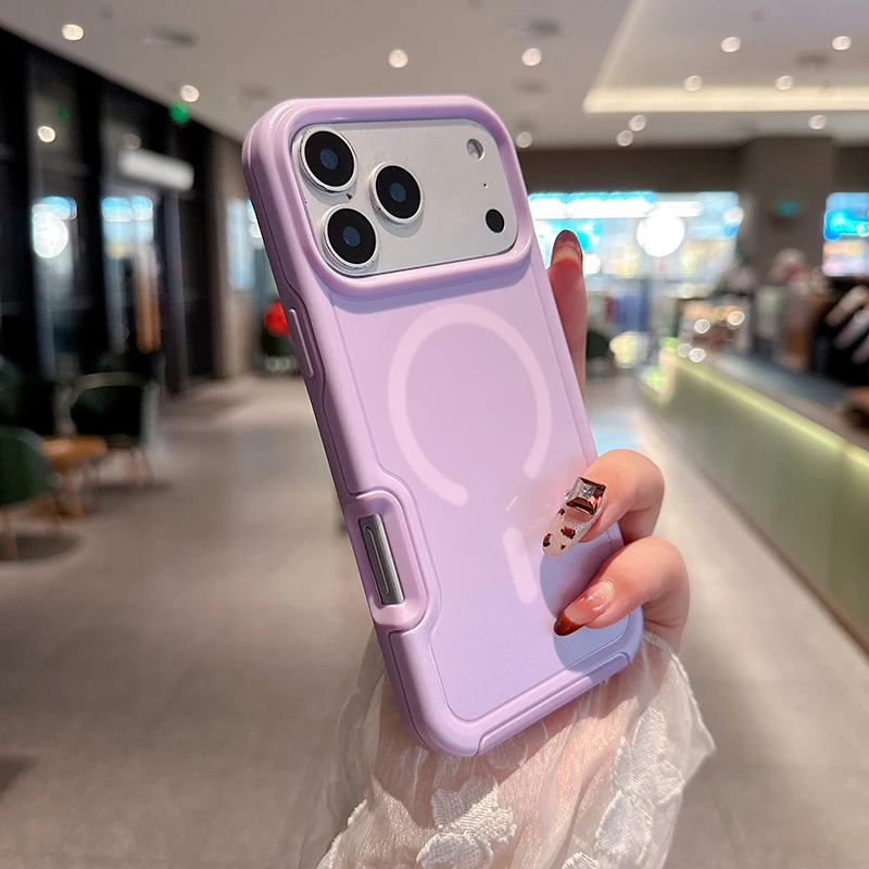Armor Shockproof Magnetic Phone Case For iPhone 17 Pro Max Air 16 15 14 Plus 13 For Magsafe Hybrid Rugged Protectice Cover