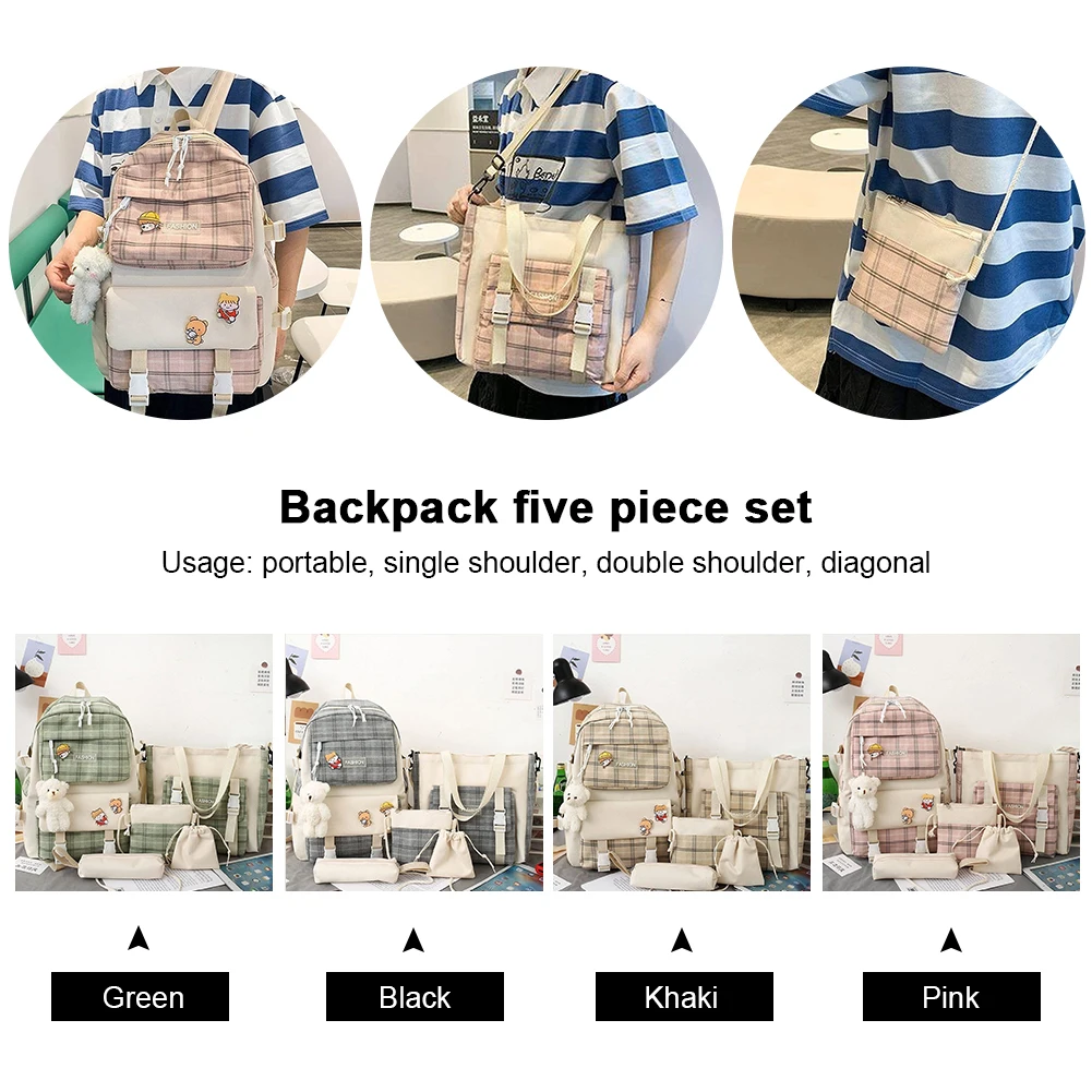 5pcs/set Aesthetic Backpack Combo Set 2