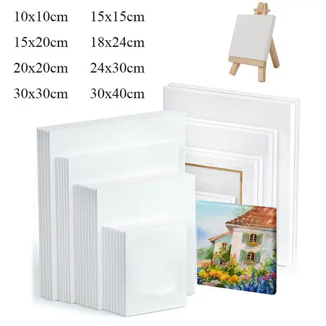 1Piece White Blank Square Artist Canvas For Canvas Oil Painting,Wooden  Board Frame For Primed Oil Acrylic Paint