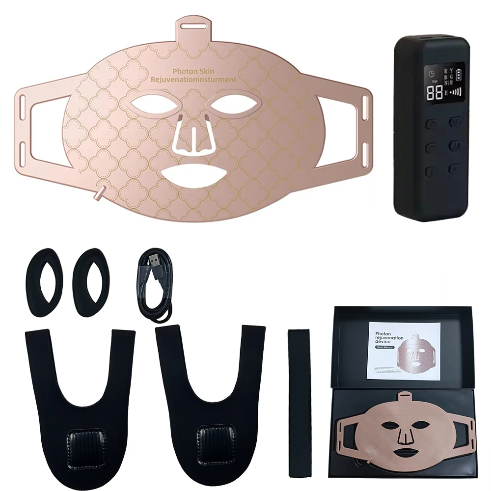 Led Facial Mask 8 Colors Photon Nir Light Skin Rejuvenation for Facial 850nm Led Red Infrared Led Face Mask Red Light Therapy Photon Mask