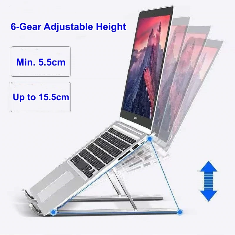 Laptop Stand Adjustable Aluminum Alloy Desktop Holder Foldable Portable Bracket for Macbook Air Pro Notebook Tablet Pad Cooling