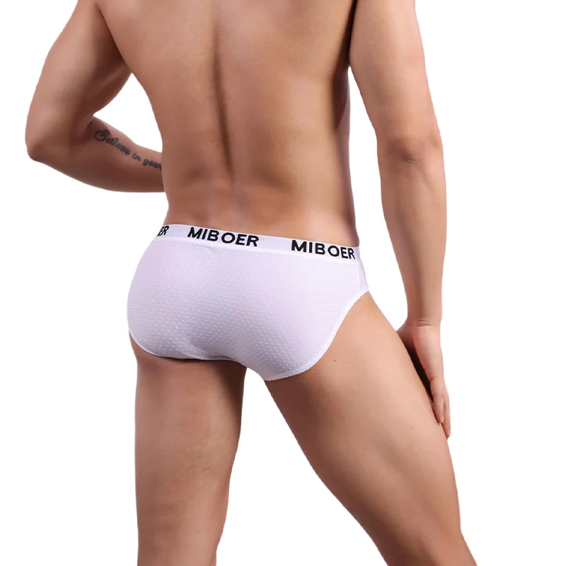 Men's Breathable Mesh Briefs with U-Pouch and High Elastic Waistband - 5 Color Options, Tag-Free Comfort