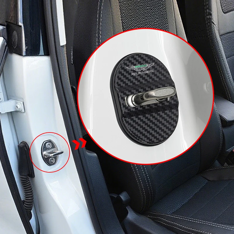 Aston Martin Deurslot Cover - Zwarte uitvoering gemonteerd op het slot