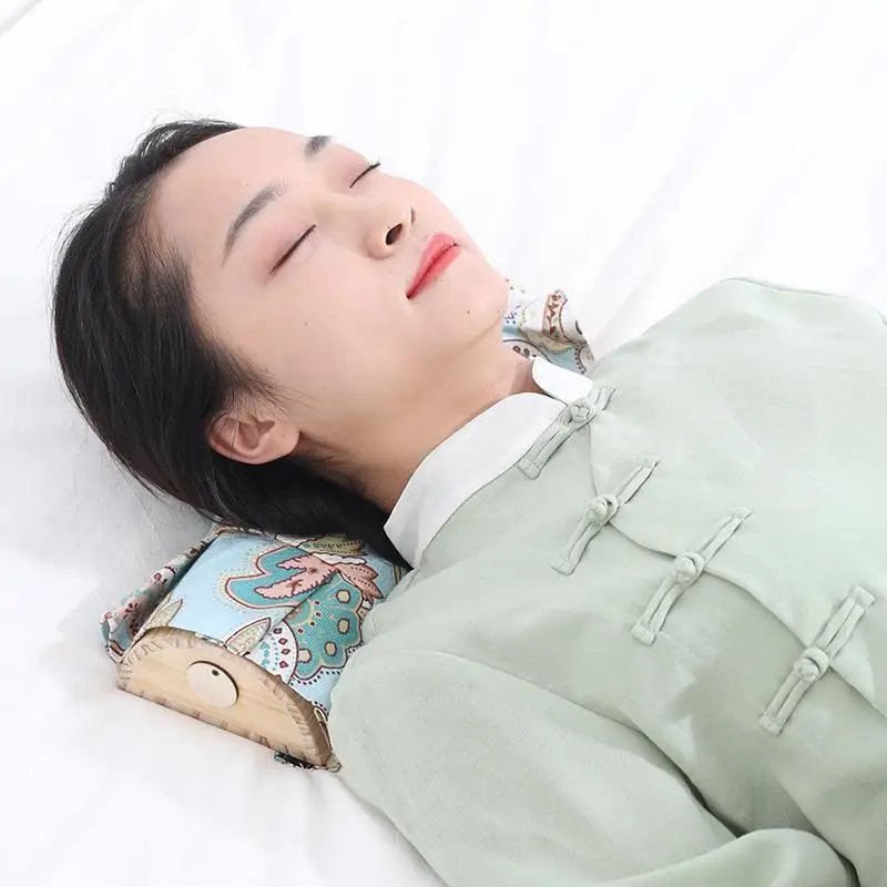 Wooden Cervical Spine Pillow Moxa Therapy Burner Neck Lumbar Physiotherapy Traction Warm Massage Relax Body Relieve Joint Pain cervical pillow heated rigid massager neck waist warm moxa therapy moxibustion burner joint relaxation massage relieve pain