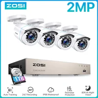 ZOSI 2MP système de sécurité filaire à domicile H.265 + 8CH DVR 4/8 pièces 1080p Vision nocturne Kits de caméra de Surveillance vidéo étanche extérieure 1