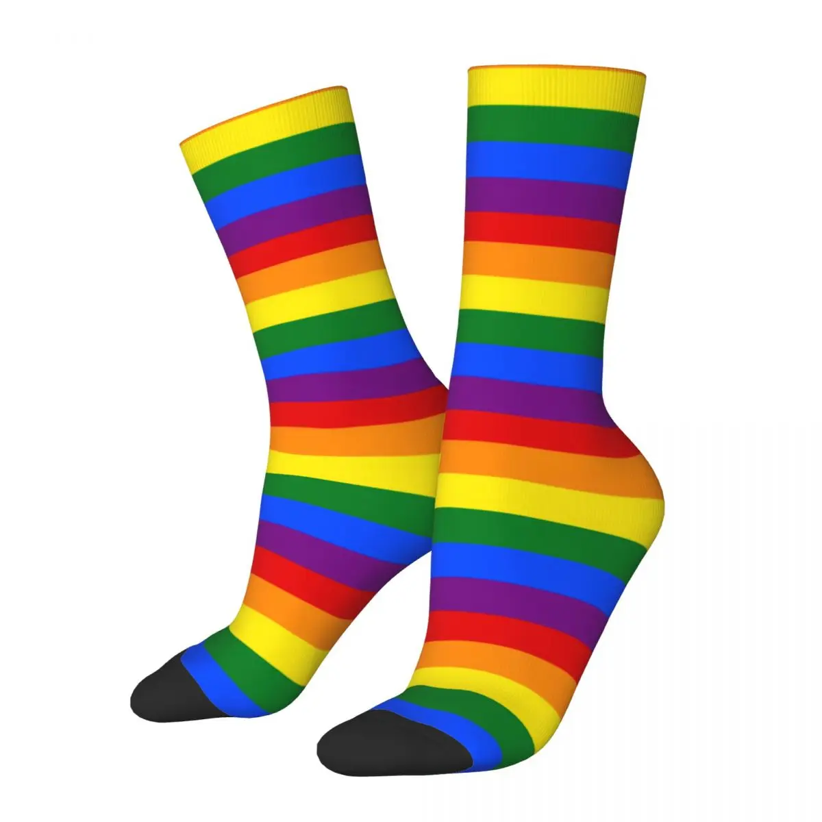 

Классические чулки с радужным принтом, цветные полосатые носки для девочек, качественные женские весенние велосипедные Нескользящие дизайнерские носки, подарок