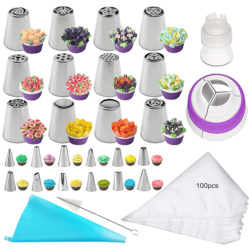 Cake Decorating Tool Russian Icing Piping Pastry Nozzles for Cakes Fondant Decor Confectionery Flower Cream Baking Supplies Set |