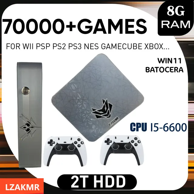 99999+Gamebox AK1 I5-6600 Windows11 and Batocera CPU I5-6600 2TB Games System Support PS2/PS3/WII/SS/GAMECUBE/Xbox Game Console 1