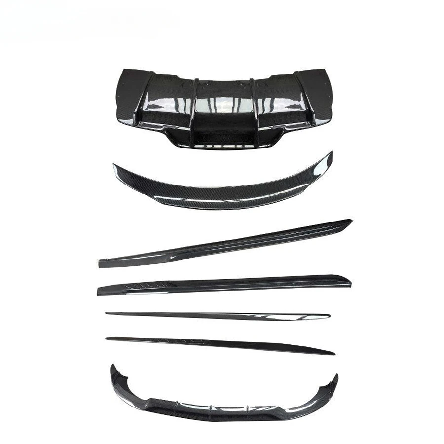 

C Класс w205 PSM стиль сухое углеродное волокно Корпус Комплект с передней боковой юбкой задний диффузор заднее крыло C63 автомобильные комплекты