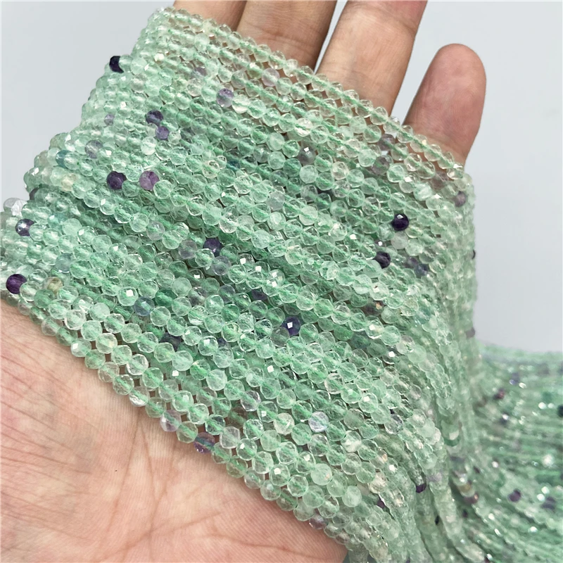 Small Green Natural Stone Faceted Beads