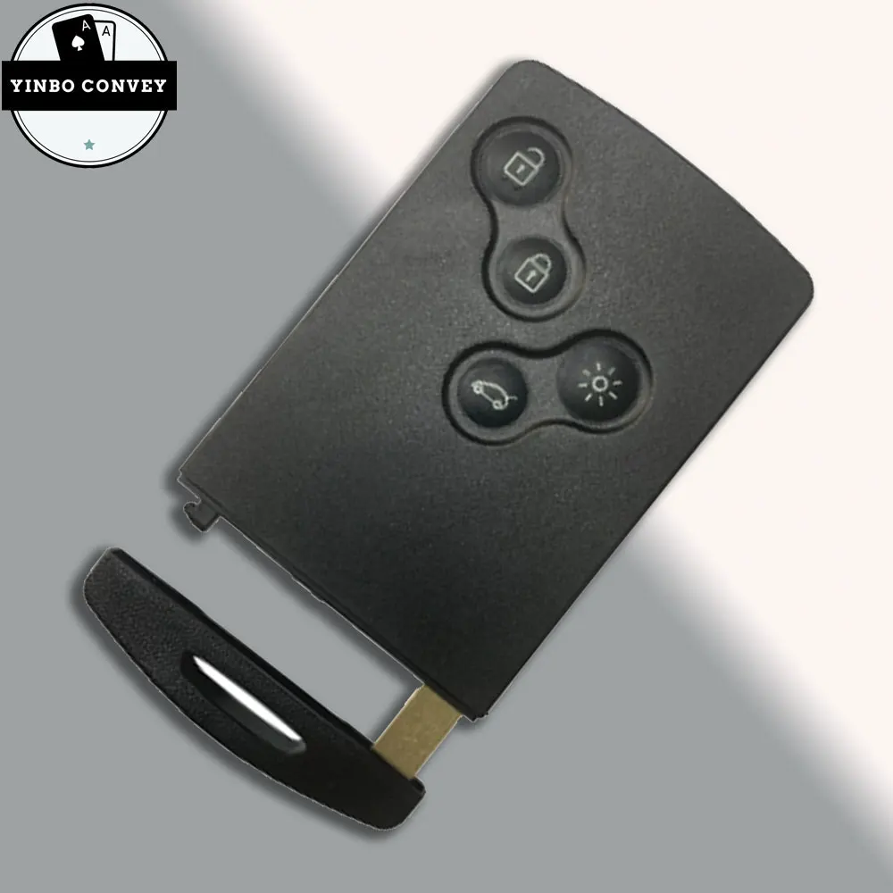 Smart card remote key shell for Renault Megane Laguna Koleos Fluence Scenic Clio Captur car key case with blade