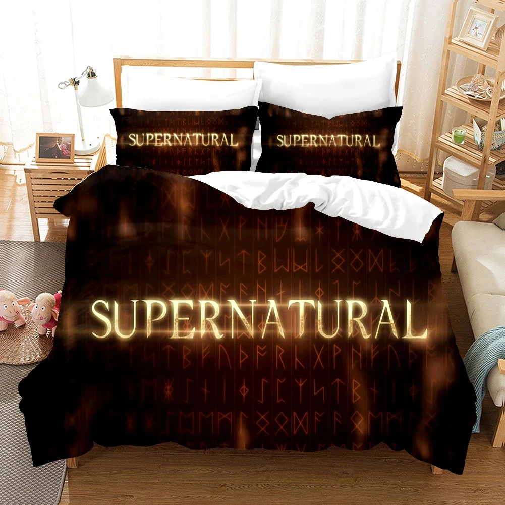 Popular TV Show Supernatural Bedding Set Comforter 3D Print Luxury Duvet Cover Set Home Textile Decor Queen King Single Size 4