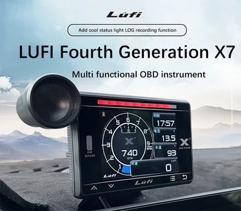 Nuevo Pantalla frontal LUFI X7 de cuarta generación, instrumento OBD, temperatura del agua, temperatura de escape, velocidad Turbo, medidor LCD 1