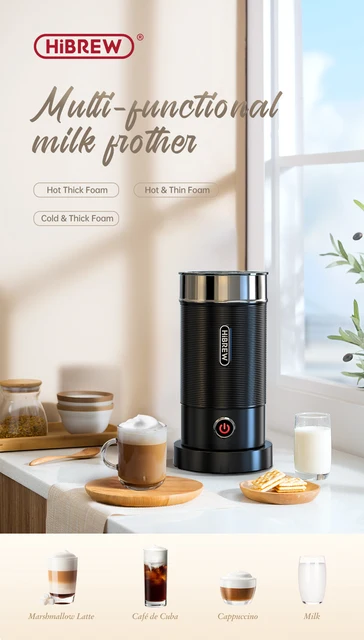 HiBREW-Espumador de leche 4 en 1 totalmente automático, calentador de leche  frío/caliente, capuchino, Chocolate, proteína en polvo, M3A