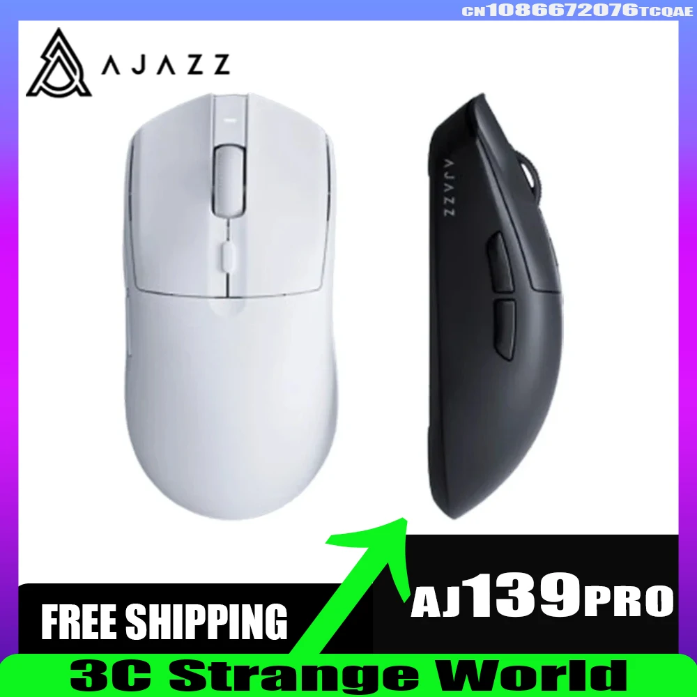 

Ajazz Aj139Pro 4k Dual Mode Mouse Wireless PAW3395 Mouse Lightweight Ergonomics Gaming Mouse PC Professional Gamer Office Gift