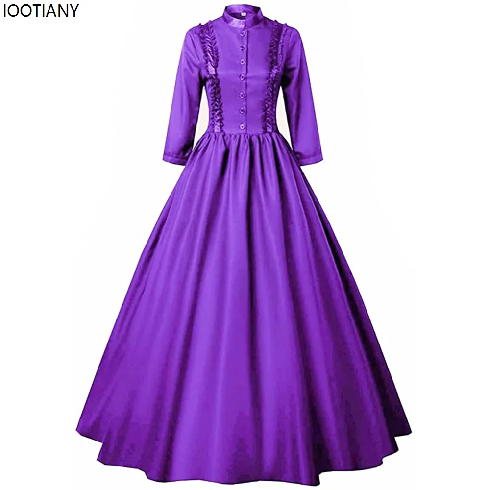 Abito Medievale Vintage Da Principessa Donna - Vestito Lungo Gotico Vittoriano Per Cosplay, Feste In Maschera E Cerimonie, Taglie Dalla S Alla XXXXXL