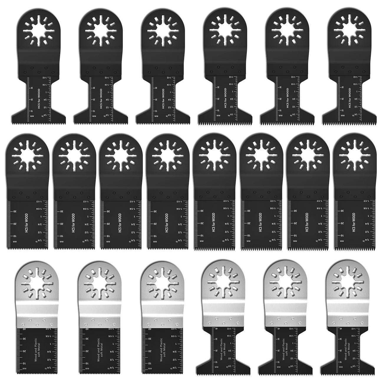 

20Pc Durable Oscillating Tool Saw Blades Sharp Multitool High Precision Fast Cutting Blade for Wood Plastic Gypsum Board Cutting