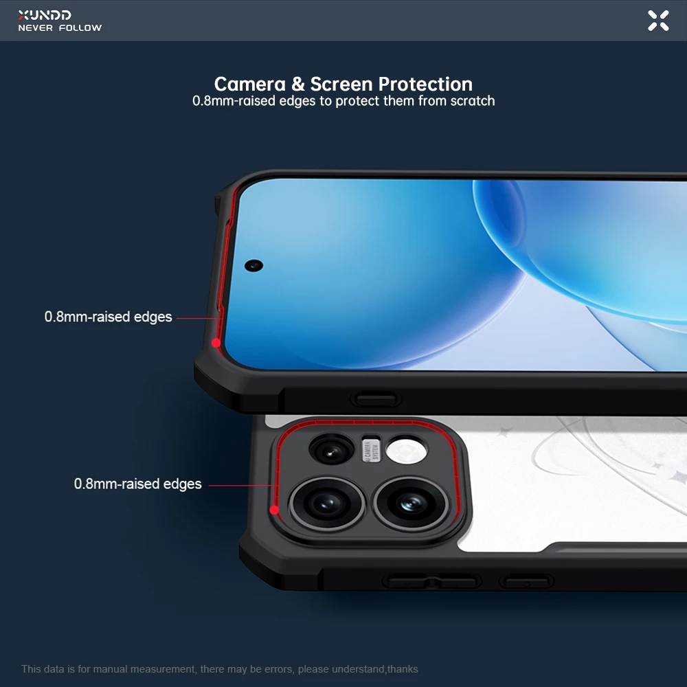 XUNDD Shockproof Protective Phone Case - Full Protection PC+TPU, Anti-Drop & Wear-Resistant Cover