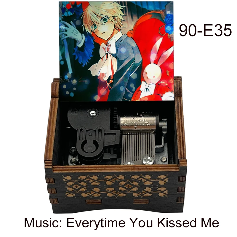Music Box Carousel Music Box Wooden Lacie Melody Every Time You Kiss Me wind up Music Box for girlfriend girls kids wife Christmas Birthday new year Gift