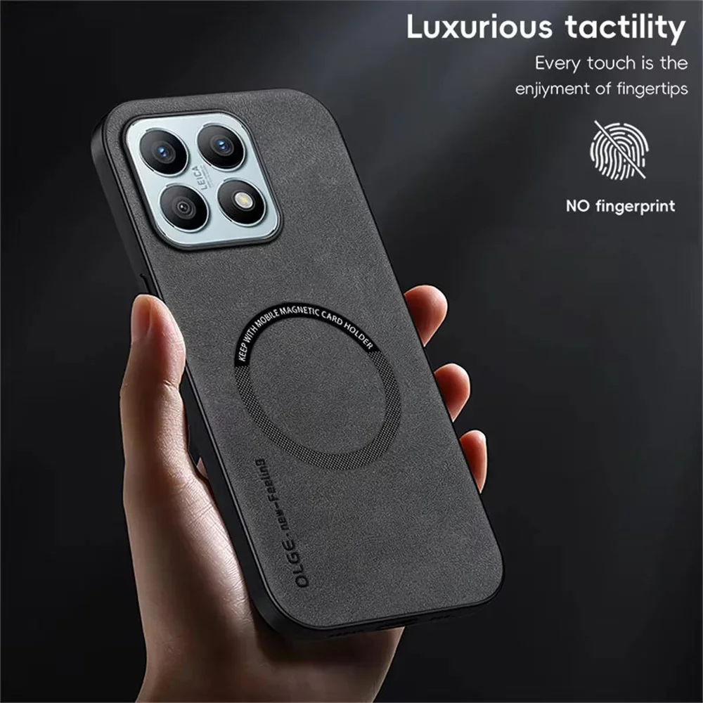 Magsafe Sheepskin Leather Phone Case For Xiaomi 15 14T 14 13T 13 12 11 Pro Ultra Magnetic Cover For Xiaomi 14 13T 14T Pro Cases 4